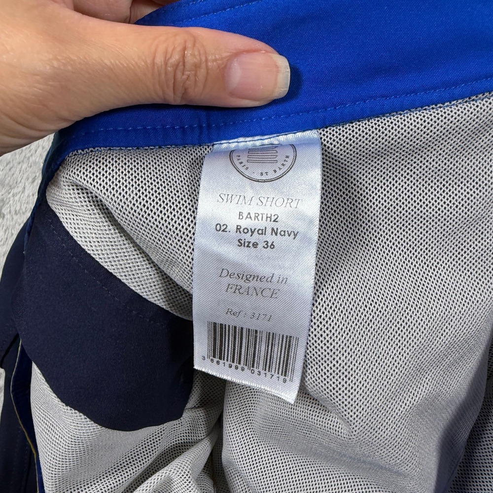 Mackeene Barth2 Swim Shorts Mens 36 Royal Navy Board Shorts Summer Beach - Picture 9 of 12